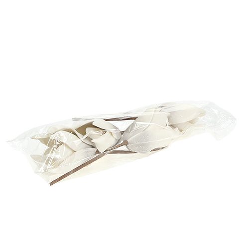 Floristik24 Magnolia bloesem gemaakt van schuim grijs, wit Ø10cm L26cm 4st