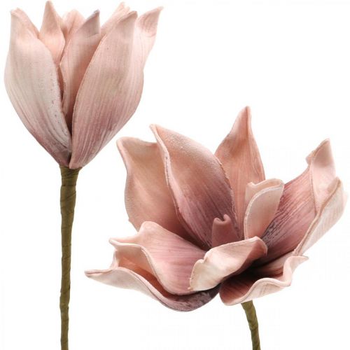 Floristik24 Magnolia kunstbloem oud roze foam bloem Ø10cm 6st