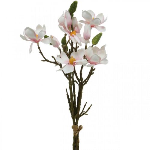 Floristik24 Magnolia kunsttakken Roze kunstbloemen H40cm 4st in bos