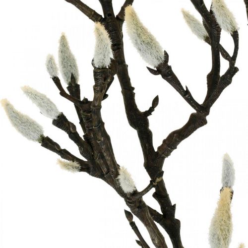 Artikel Magnolia Kunsttak Lente Decoratie Tak met Knoppen Bruin Wit L135cm