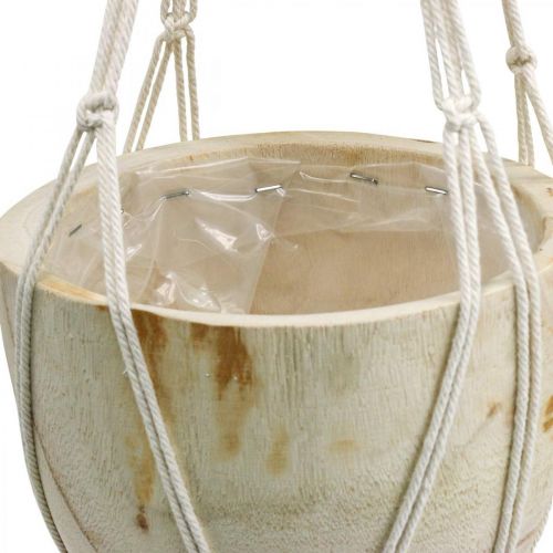 Artikel Macramé hangmand boho stijl plantenpot hout Ø22cm