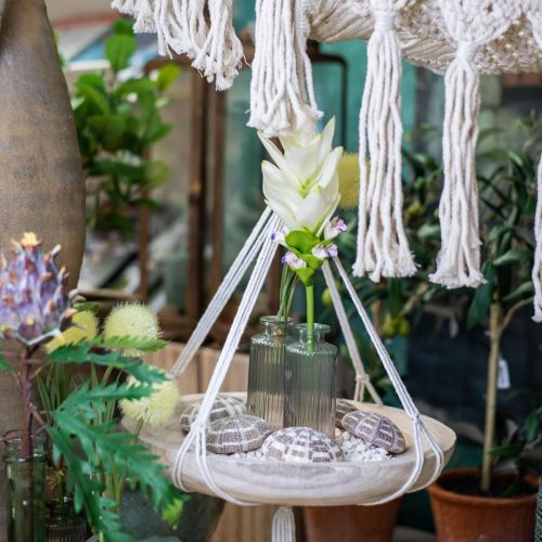 Artikel Macrame hangende mand in boho-stijl decoratieve schaal Ø23cm H90cm