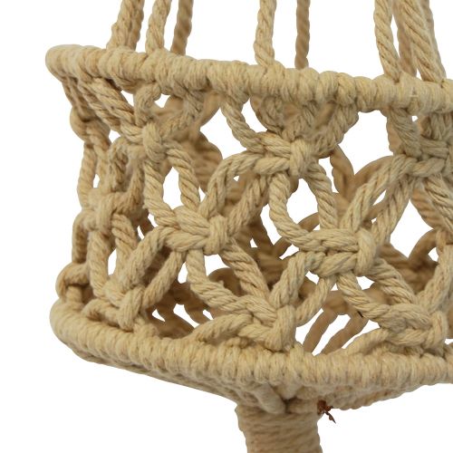 Artikel Macrame decoratie om beige bruin boho op te hangen Ø12cm H79cm