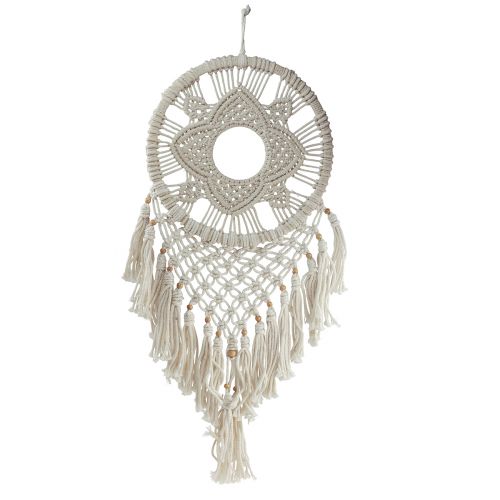 Floristik24 Macrame wandkleed dromenvanger crème wanddecoratie 29x72cm