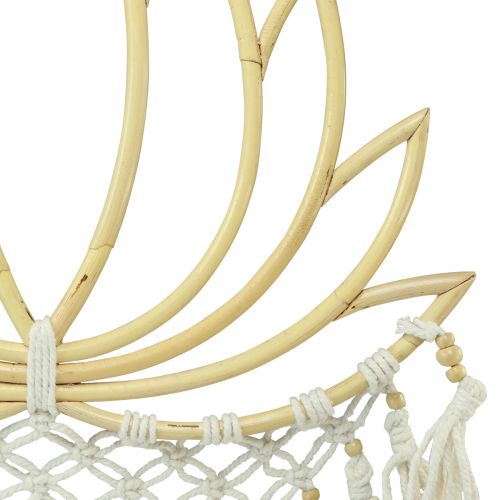 Floristik24 Macrame wanddecoratie lotusdecoratie bamboe naturel crème 70cm