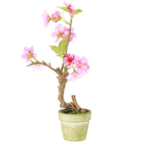 Artikel Kunst amandelboom in pot met roze bloemen H28cm