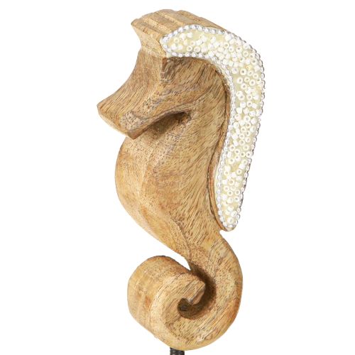Artikel Mangohouten decoratie zeepaardje met parels tafeldecoratie maritiem 20cm