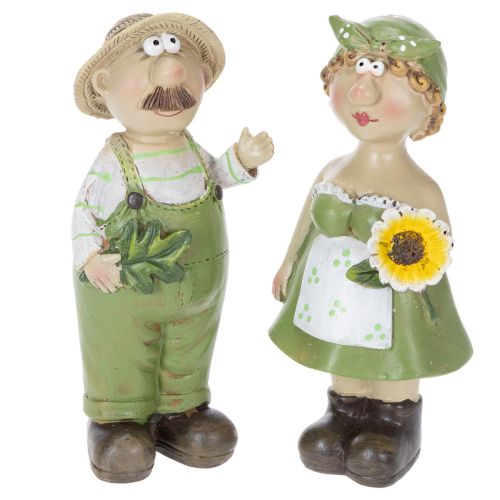 Decoratieve beeldjes van een boerenpaar, leuke woonkamer- en zomerdecoratie voor binnen, 17 cm, 2 stuks