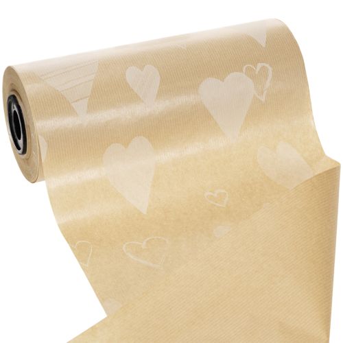 Manchetpapier 25 cm 100 m natuurlijke hartjes – Vochtbestendig bloemistenpapier | Floristik24.nl