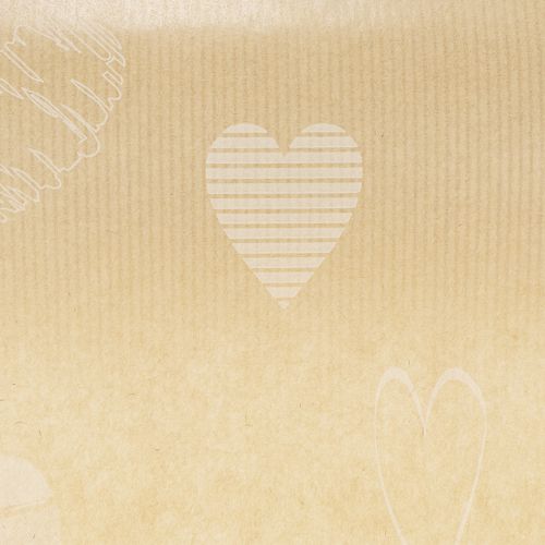 Manchetpapier 25 cm 100 m natuurlijke hartjes – Vochtbestendig bloemistenpapier | Floristik24.nl