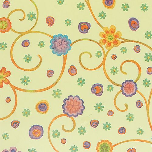 Floristik24 Manchetpapier 25cm 100m crème met bloemen
