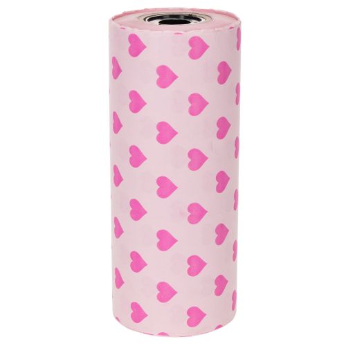 Manchetpapier met hartmotief, roze, 25 cm, 100 m | Floristik24.nl