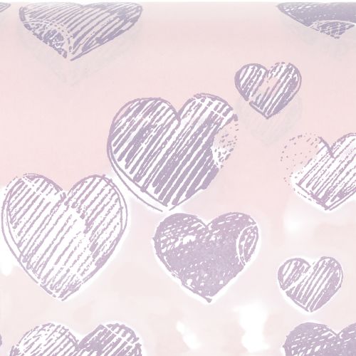 Artikel Bloemenpapier met hartmotieven voor decoratieve bloemstukken, 25 cm x 25 m