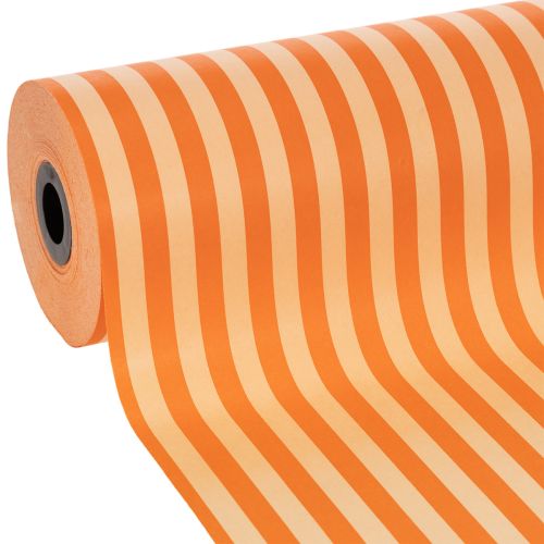 Cuff-papierrol, oranje gestreept, 25 cm x 100 m kopen | Floristik24.nl