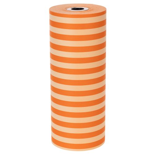 Cuff-papierrol, oranje gestreept, 25 cm x 100 m | Floristik24.nl