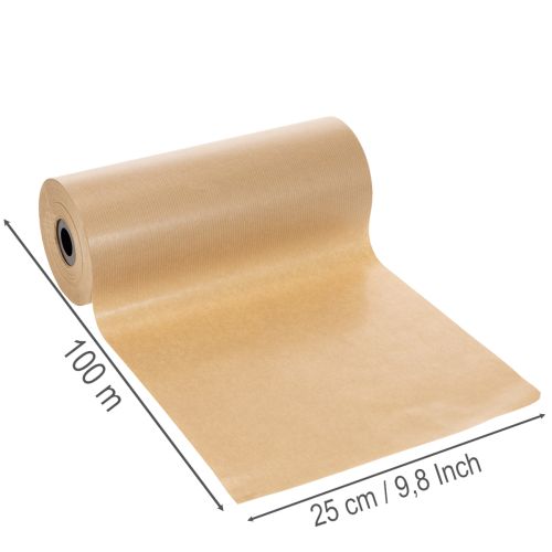 Natuurlijk kraftpapier, manchetpapierrol, 25 cm, 100 m, decoratief papier | Floristik24.nl