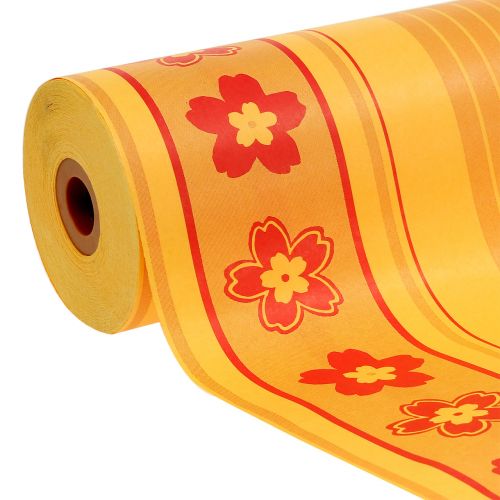 Floristik24 Manchetpapier bloemmotief 37,5cm 100m geel, rood