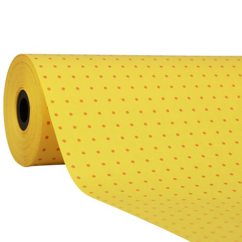 Floristik24 Manchetpapier vloeipapier gele stippen 25cm 100m