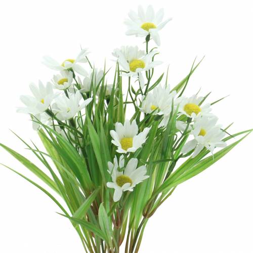 Boeket madeliefjes met siergras 37cm