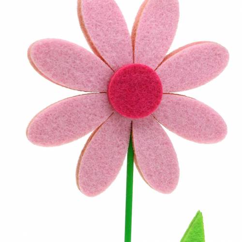 Artikel Vilt bloem roze 27cm 4st