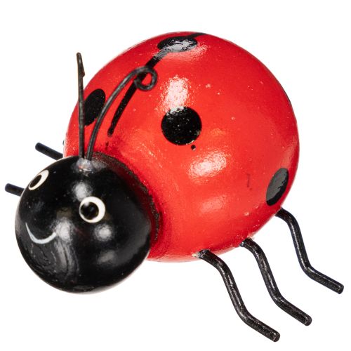 Artikel Houten lieveheersbeestjes/geluksbeestjes als schattige decoratie voor in huis, 5 cm, 6 stuks