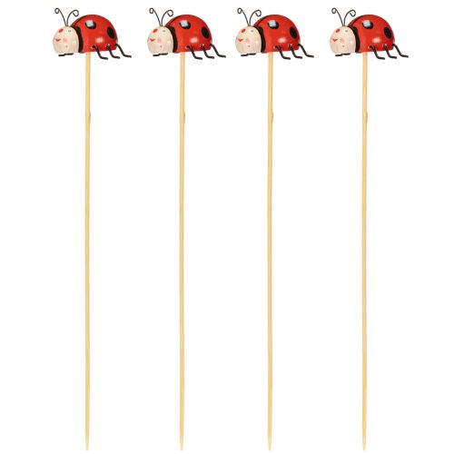 Artikel Tuinstekers in de vorm van lieveheersbeestjes, decoratie voor de lente en zomer, bloemversiering, 31 cm, 4 stuks
