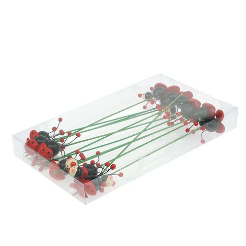 Floristik24 Lieveheersbeestje op stok 5cm 12st
