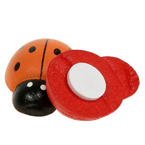 Lieveheersbeestje kleurrijk 2,5cm 60st