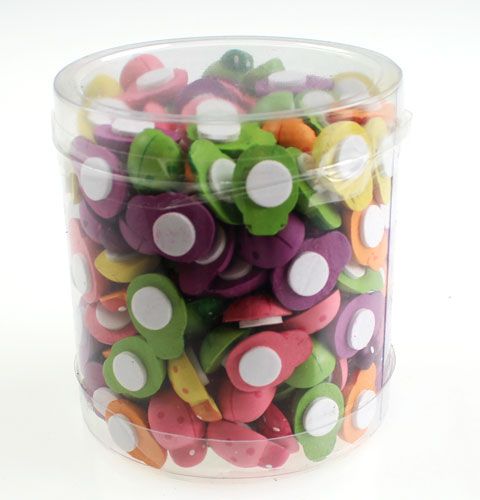Floristik24 Houten lieveheersbeestjes om te lijmen 2cm diverse kleuren. 220 stuks