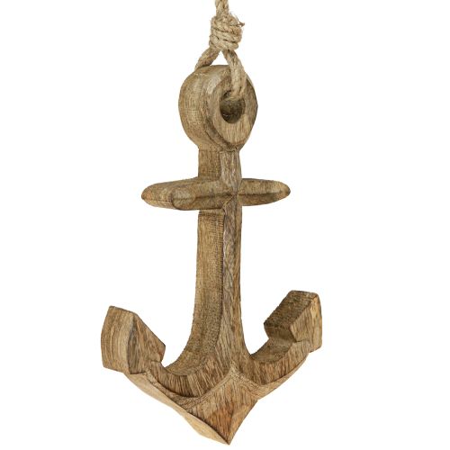 Artikel Maritieme Decoratie Anker Hout Natuurlijk Houten Anker om op te hangen 19cm