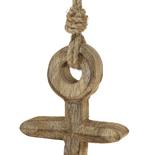 Artikel Maritieme Decoratie Anker Hout Natuurlijk Houten Anker om op te hangen 19cm