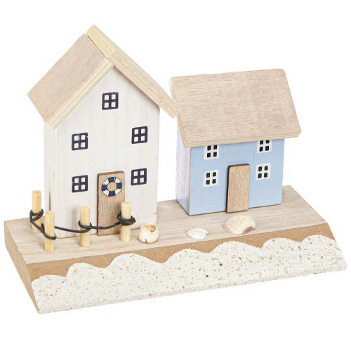 Artikel Maritieme decoratie strandhuis schelpen natuurlijk blauw H12cm 4st