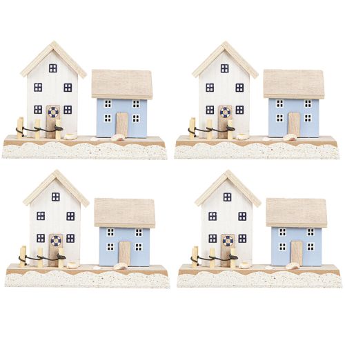 Artikel Maritieme decoratie strandhuis schelpen natuurlijk blauw H12cm 4st