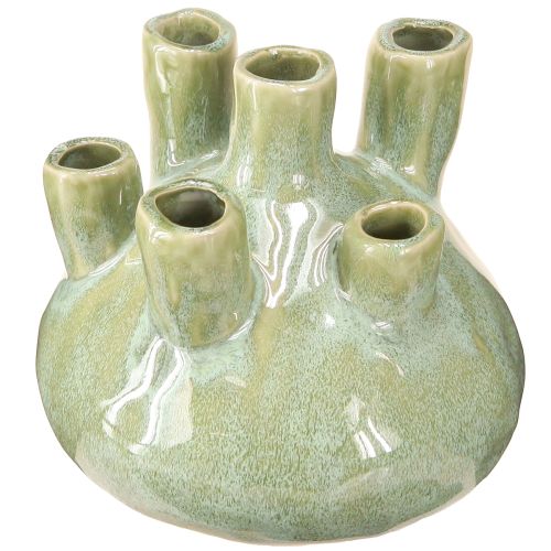 Artikel Maritieme Decoratie Vaas Koraal Design Lichtgroen Ø14.5cm H14cm