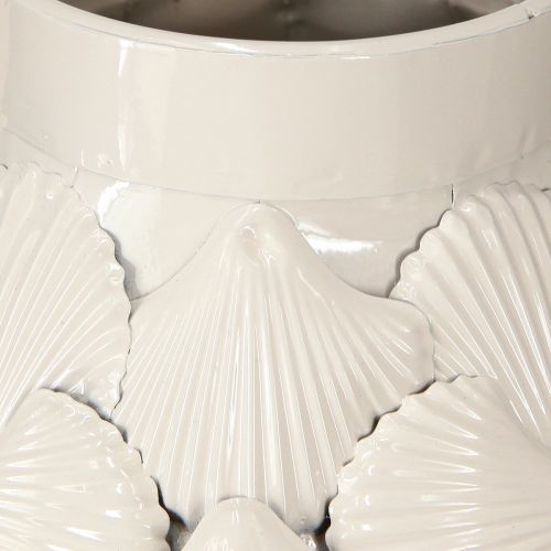Artikel Maritieme Decoratie Vaas Metalen Vaas Schelpen Grijs Wit Ø24cm H31.5cm