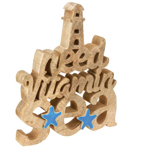 Artikel Maritieme houten decoratie “Ik heb vitamine zee nodig” mangohout 27×33cm