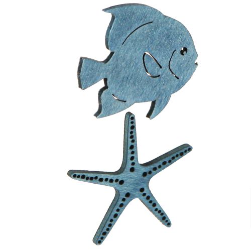 Artikel Maritieme strooidecoratie houten tafeldecoratie zeester vis 4 cm 72 st.