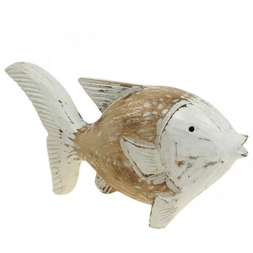 Floristik24 Maritieme decoratie vis hout houten vis shabby chic 28×15cm