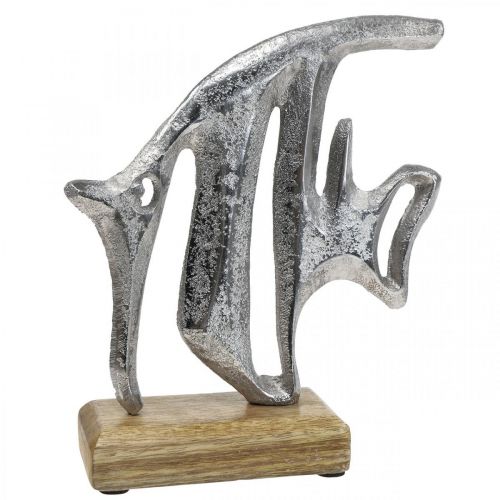 Maritieme decoratie, decoratieve vis metaal, decoratieve vis zilver H18cm