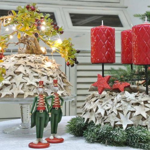 Floristik24 Kerstmuis decoratief figuur muis in uniform 6 × 4,5 × H14.5cm 2st