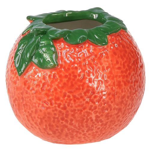 Floristik24 Mediterrane decoratieve oranje vaas bloempot keramiek Ø9cm