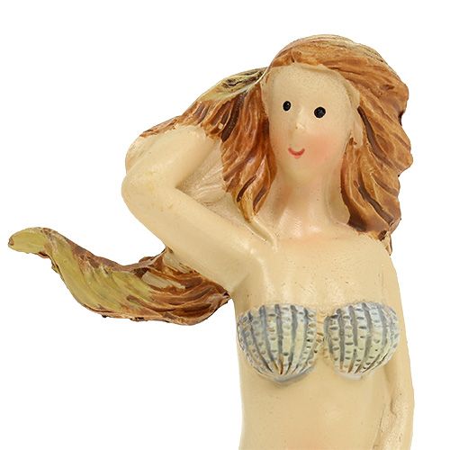 Decoratief figuur zeemeermin blauw 6cm - 9.5cm 3st