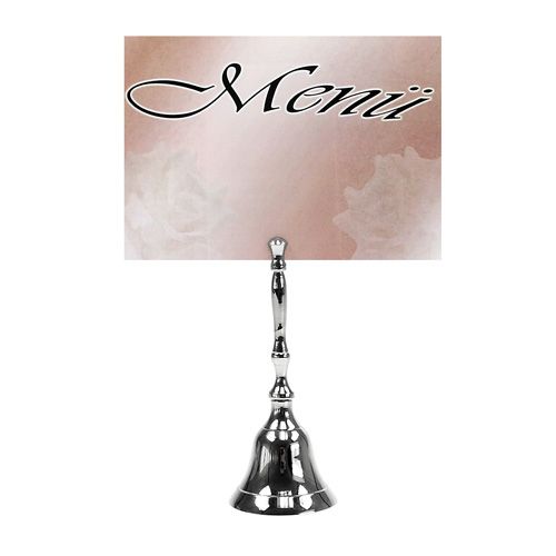 Floristik24 Menukaarthouder bel 12cm zilver
