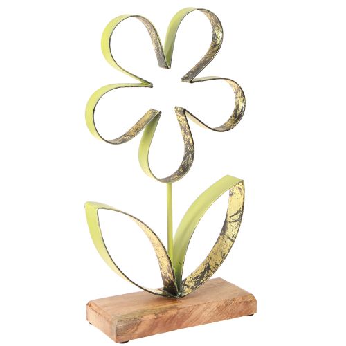 Floristik24 Metalen bloemendecoratiestandaard lentegroen goud H35cm