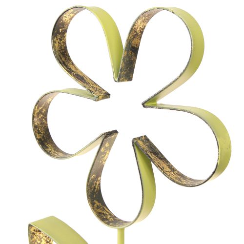 Floristik24 Metalen bloemendecoratiestandaard lentegroen goud H35cm