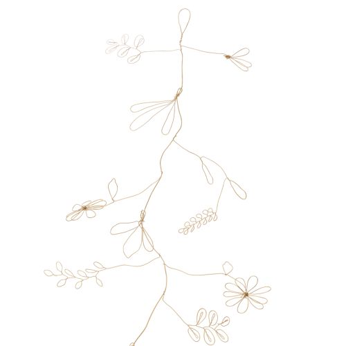 Artikel Metalen bloemenkrans, gemaakt van draad, geschikt voor een bloemenkrans, zomerdecoratie, wanddecoratie, goudkleurig, 110 cm