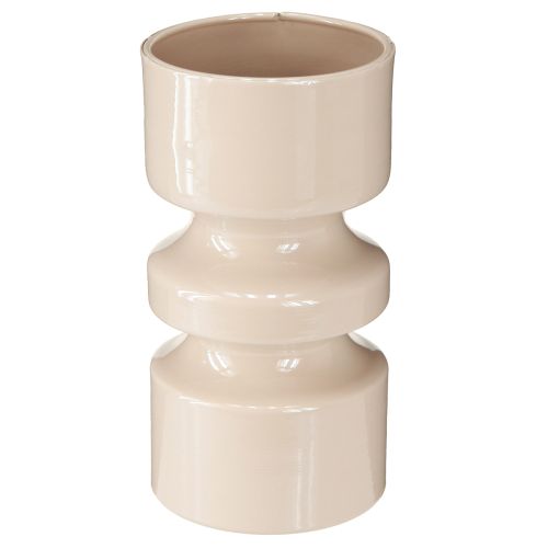 Floristik24 Metalen bloemenvaas Cappuccino Bruin Emaille Ø9cm H17.5cm