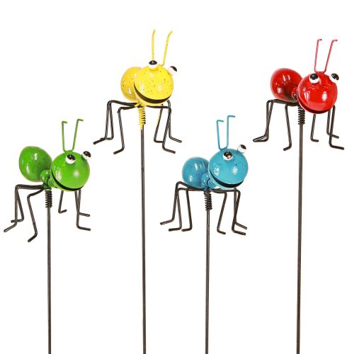 Artikel Metalen Decoratie Mier op Stok Tuindecoratie Assorti 46cm 4 Stuks