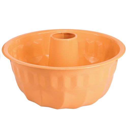 Floristik24 Metalen decoratieve bakvorm Gugelhupf oranje Ø23cm H12cm