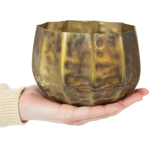 Decoratieve metalen bloempot, messing, Ø22/18/14 cm, set van 3 | Floristik24.nl